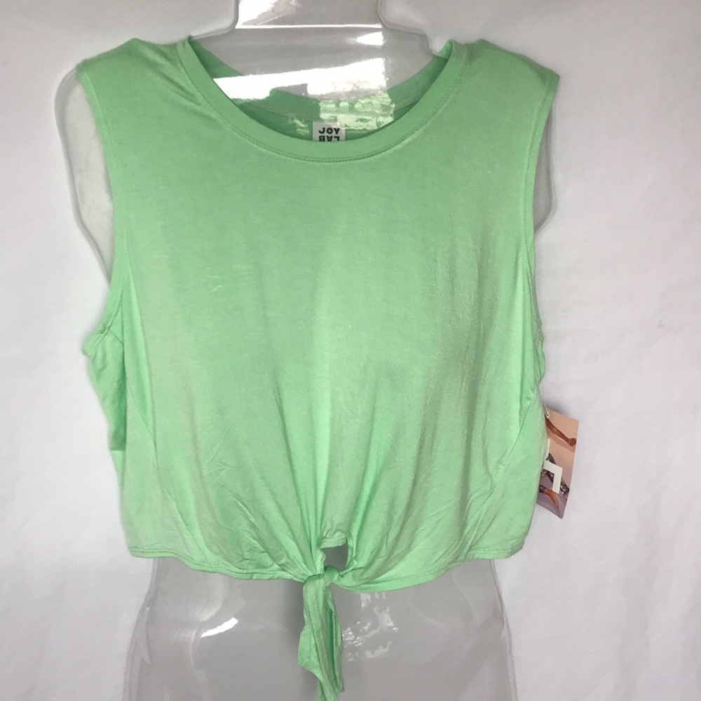 New Lab Joy Lite Weight Cropped Green Top Sz Small